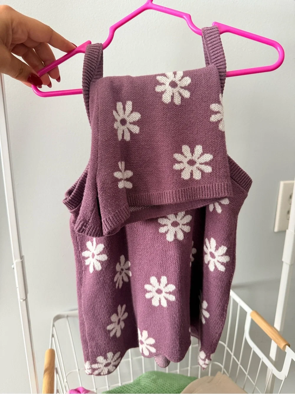 Girls' Daisy Knit Cami Top in Mauve